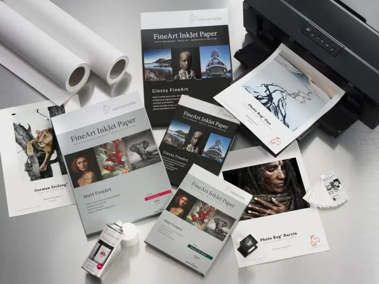 Échantillons de papiers Hahnemühle de la gamme Fine Art