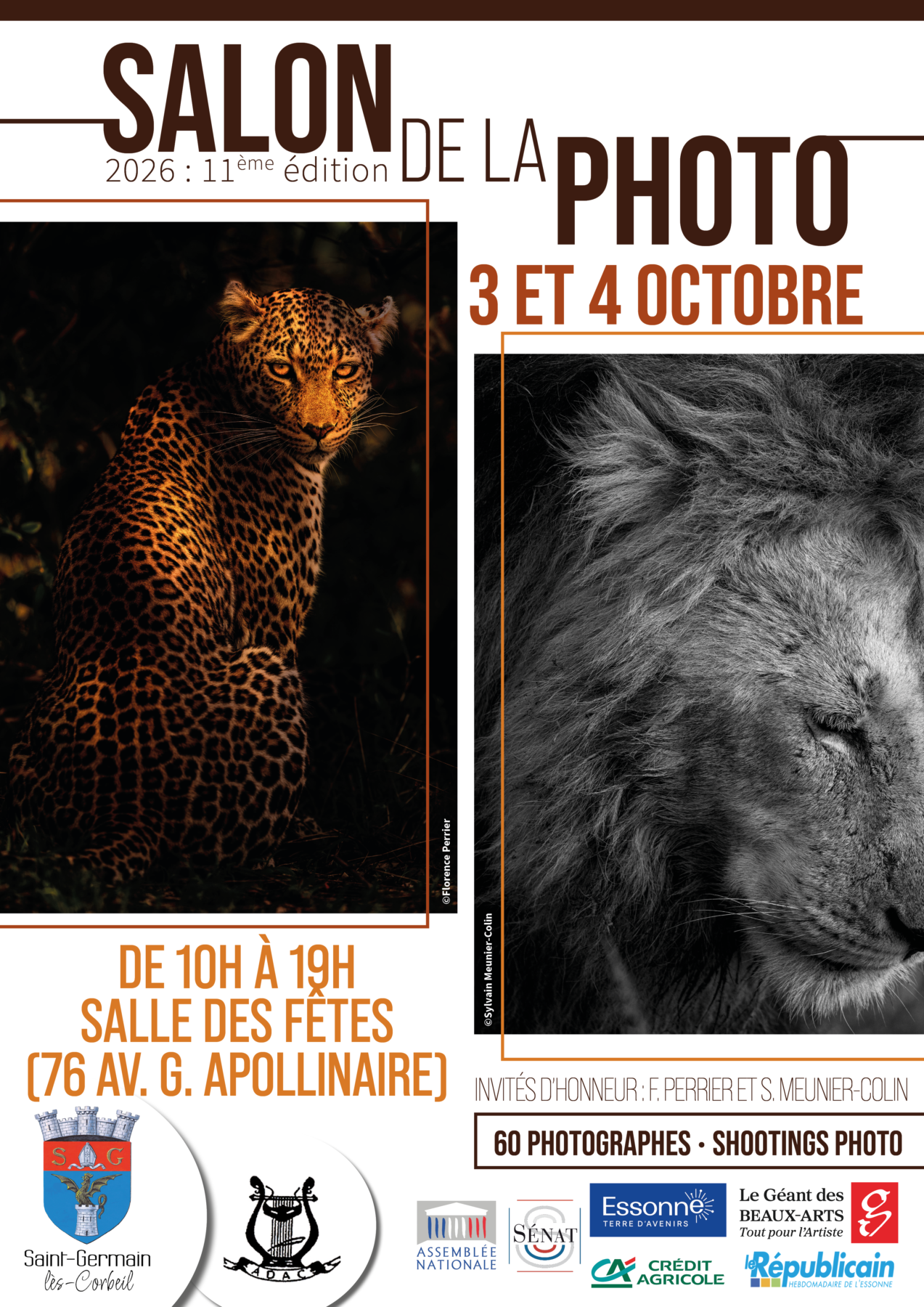 Affiche du Salon de la photo 2026 de Saint-Germain-lès-Corbeil, les 3 et 4 octobre 2026